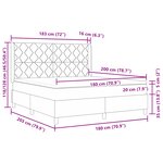 vidaXL Lit à ressorts avec matelas Gris foncé 180x200 cm Velours