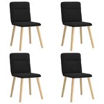 vidaXL Chaises à manger lot de 4 noir tissu