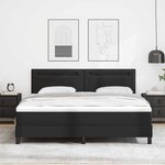 vidaXL Lit à ressorts avec matelas noir  super king  en simili cuir