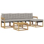 vidaXL Ensemble de canapés d'extérieur 6 Pièces Blanc et gris clair