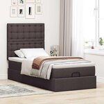 vidaXL Cadre de lit ottoman avec matelas marron foncé 90x190 cm tissu