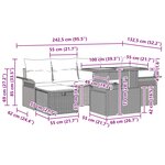 vidaXL Ensemble de canapé de jardin 7 Pièces Gris polyrotin