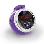 METRONIC Radio réveil Pop Purple FM USB projection double alarme - Violet