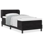 Lit à ressorts vidaXL avec matelas Noir 90x190 cm Velours