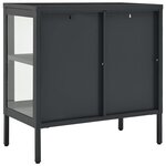 vidaXL Buffet Anthracite 70x35x70 cm Acier et verre