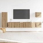vidaXL Ensemble de meuble TV mural 5 Pièces chêne artisanal