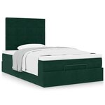 vidaXL Cadre de lit ottoman avec matelas vert foncé 120x190 cm velours