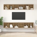 vidaXL Meuble TV mural 4 Pièces chêne artisanal 37 x 37 x 107 5 cm