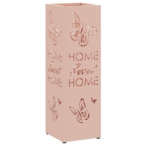 vidaXL Porte-parapluie Rose 15 5 x 15 5 x 49 cm Métal