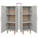 vidaXL Buffet Gris béton 34 5x34x90 cm Bois d'ingénierie