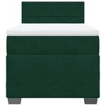 vidaXL Sommier à lattes de lit avec matelas Vert foncé 100x200 cm