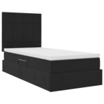 vidaXL Lit de rangement LED avec matelas Noir 90 x 190 cm Velours