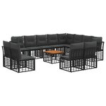 vidaXL Ensemble de canapés d'extérieur 13 pc Noir et Gris foncé