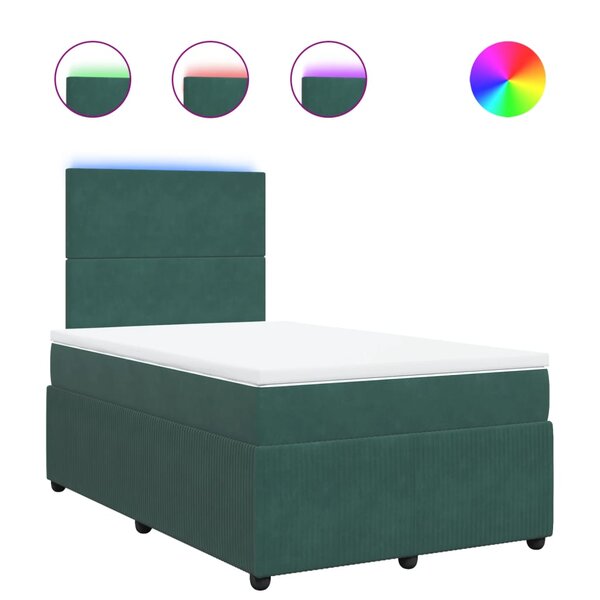 vidaXL Sommier à lattes de lit avec matelas vert foncé 120x190 cm