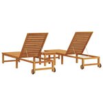 vidaXL Transat 3 Pièces Marron 35 x 35 x 34cm Bois d'acacia massif