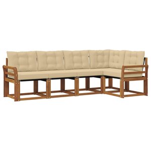 vidaXL Ensemble de canapés d'extérieur 5 pc Naturel et Beige