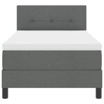 vidaXL Lit à ressorts avec matelas Gris foncé 90 x 200 cm tissu