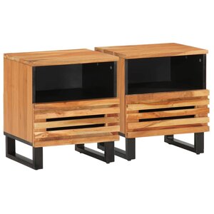 vidaXL Tables de chevet 2 Pièces 40x34x46 cm bois d'acacia massif