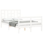 vidaXL Cadre de lit sans matelas blanc bois de pin massif