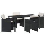 vidaXL Ensemble de salle à manger pour jardin 5 Pièces Noir polyrotin