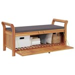 vidaXL Banc de rangement de jardin avec coussin 126 cm Bois d'acacia