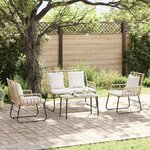 vidaXL Ensemble de meubles de jardin 4 Pièces Noir et anthracite