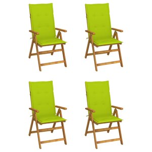 vidaXL Chaises inclinables de jardin lot de 4 et coussins Bois acacia