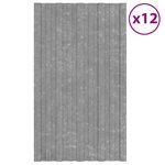 vidaXL Panneaux de toiture 12 Pièces Acier galvanisé Argenté 80x45 cm