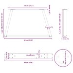 vidaXL Pieds de table basse en forme de V  2 pièces  noir  60 x (42-43 3) cm  acier