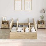 vidaXL Cadre de lit avec rangement Chêne Sonoma 120 x 190 cm