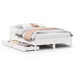 vidaXL Cadre de lit sans matelas blanc 140x190 cm bois de pin massif