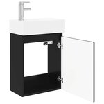 vidaXL Meuble de salle de bain avec robinet Noir 45 5 x 22 5 x 84 cm