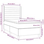 vidaXL Sommier à lattes de lit matelas LED Marron foncé 90x200cm Tissu