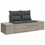 vidaXL Ensemble de canapé de jardin 7 Pièces Beige Gris 100 x 55 x 73 cm