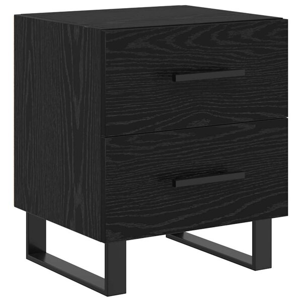 vidaXL Cabinet de chevet avec tiroir Chêne noir 40 x 35 x 47 5 cm