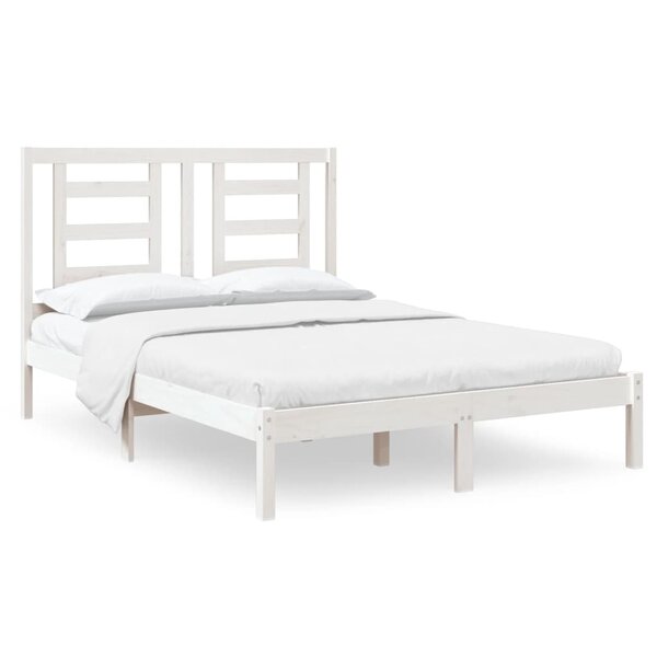 vidaXL Cadre de lit sans matelas blanc 120x190 cm bois massif