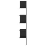 vidaXL Étagère d'angle murale Noir 20x20x127 5 cm Bois d’ingénierie