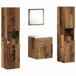 vidaXL Ensemble de mobilier de salle de bain 4 Pièces Bois Ancien