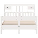 vidaXL Lit bibliothèque sans matelas blanc 135x190 cm bois pin massif