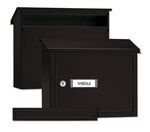 Pack Bouche d'entrée + Boîte aux lettre en acier  V4084  Fente 32 5 x 3 cm  Noir