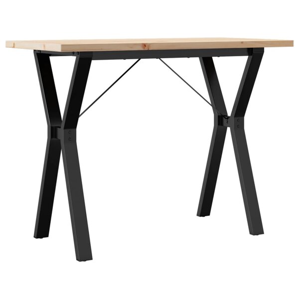 vidaXL Table à manger cadre en Y 100x50x75 5 cm bois pin massif acier