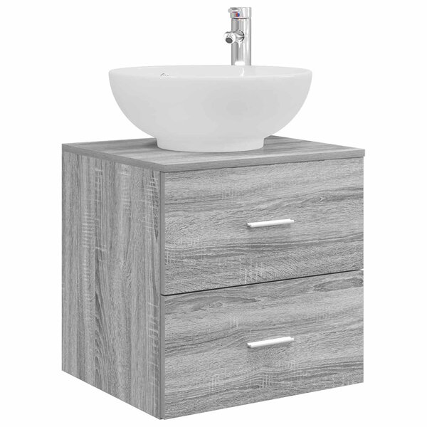 vidaXL Vanité de lavabo mural Sonoma gris 49 5 x 44 5 x 66 5 cm