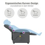 vidaXL Fauteuil inclinable de massage Gris Similicuir