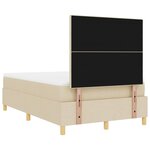 vidaXL Lit à ressorts avec matelas Crème 120 x 190 cm tissu