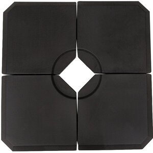 Pied de parasol lot de 4 dalles pour parasol à lester dim. tot. 100L x 100l x 9 5H cm HDPE noir