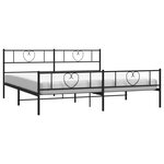 vidaXL Cadre de lit métal sans matelas avec pied de lit noir 180x200cm