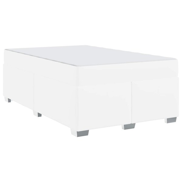 vidaXL Cadre de lit avec matelas Blanc 120 x 190 cm tissu