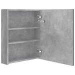 vidaXL Armoire de salle de bain à miroir LED Gris béton 50x14x60 cm
