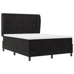 vidaXL Lit ressorts avec matelas Noir 140x190 cm en velours
