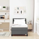vidaXL Lit à ressorts avec matelas – gris foncé  80 x 200 cm  tissu.